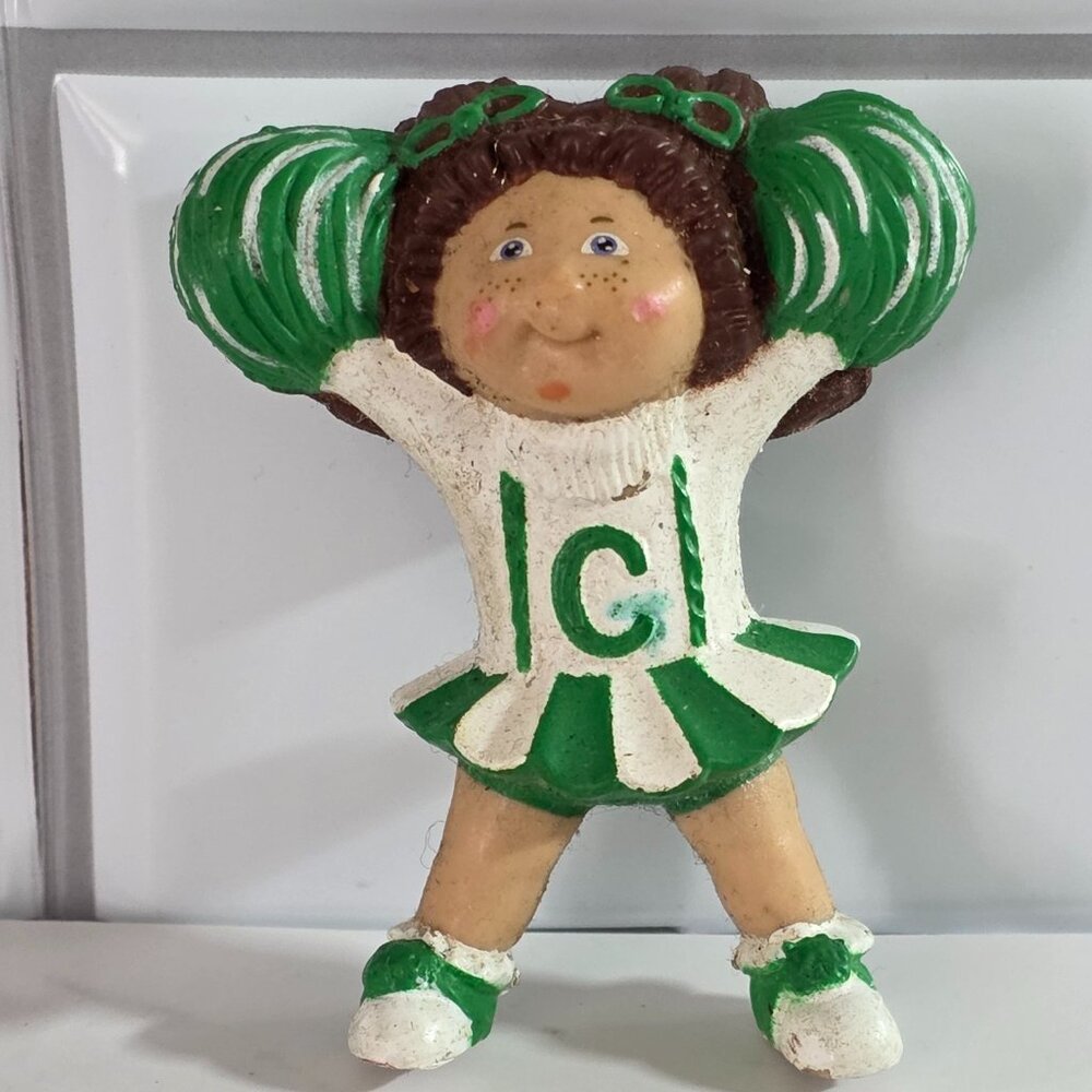 Vintage 1984 Cabbage Patch Kid Cheerleader Figure in Green and White